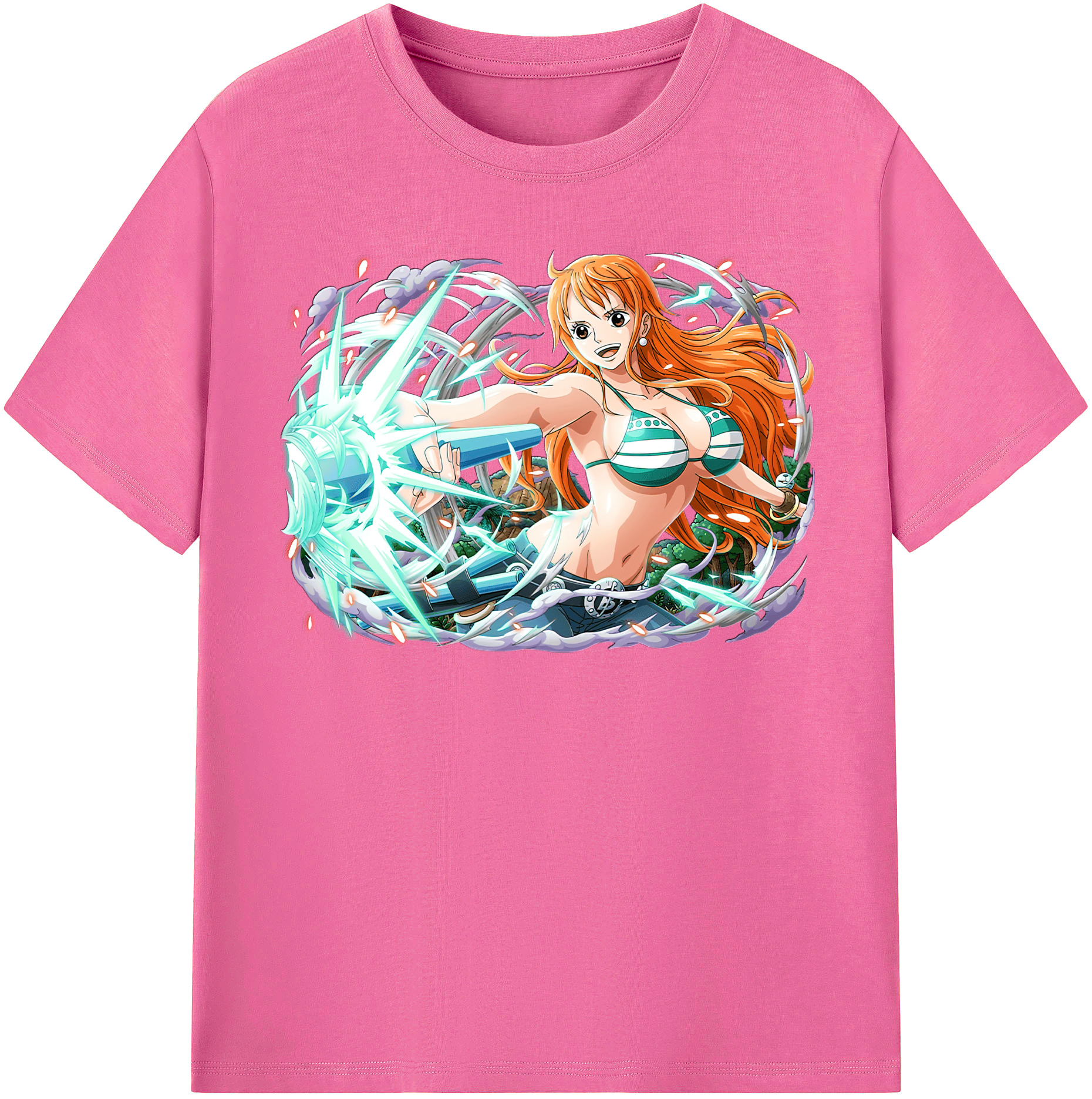 （画像用） ワンピース ナミ ONE PIECE Nami レディースカジュアルプリントTシャツ（綿100％）